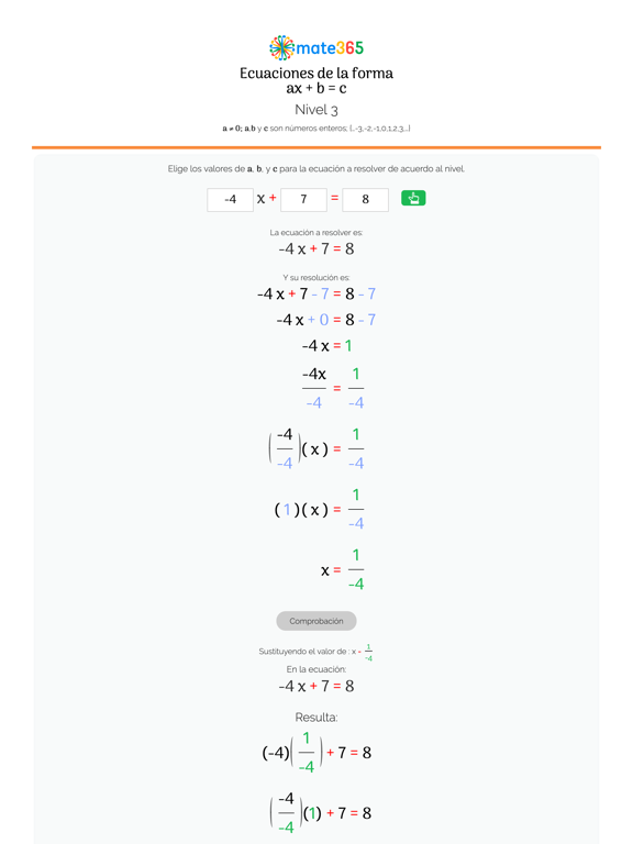 Screenshot #5 pour Ecs. ax+b=c