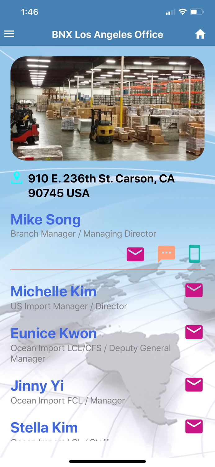 BNX SHIPPING CONTACT