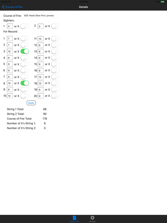 Screenshot #6 pour My NRA Rifle Match Score Sheet