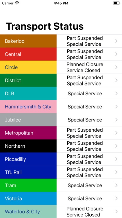 London Transport Status