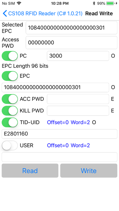 CS108 RFID Reader Screenshot
