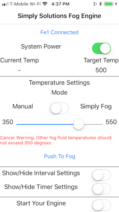 Fog Engine Control Screenshot