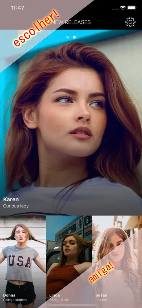 Garota virtual mensagens de te