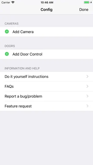 Скриншот GarageCam на iPhone 2