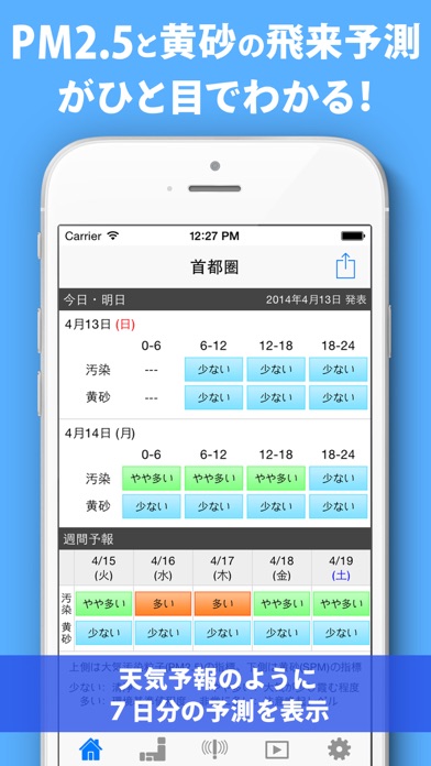 PM2.5と黄砂の予測 大気汚染予報 Screenshot