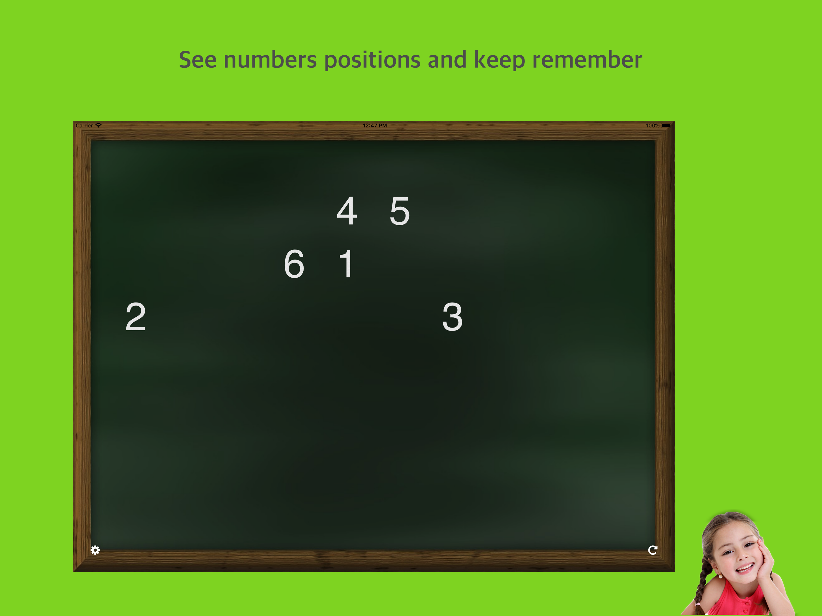 Numbers remember puzzle