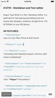 gtw - markdown & text editor iphone screenshot 1