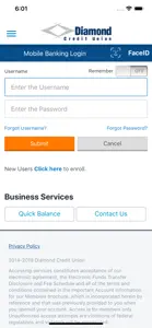 Diamond Credit Union Mobile screenshot #1 for iPhone