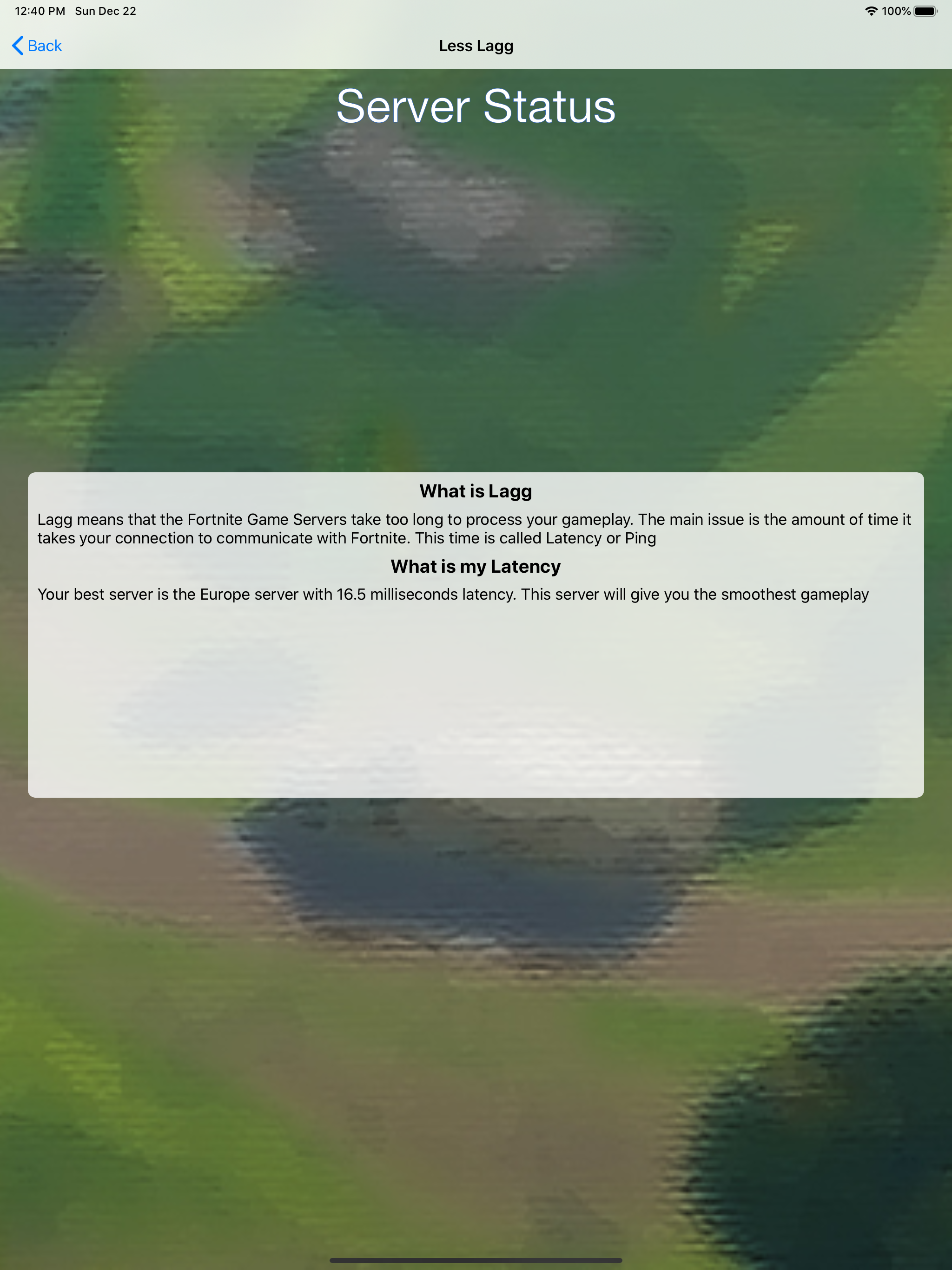 Server Status For :  Fortnite