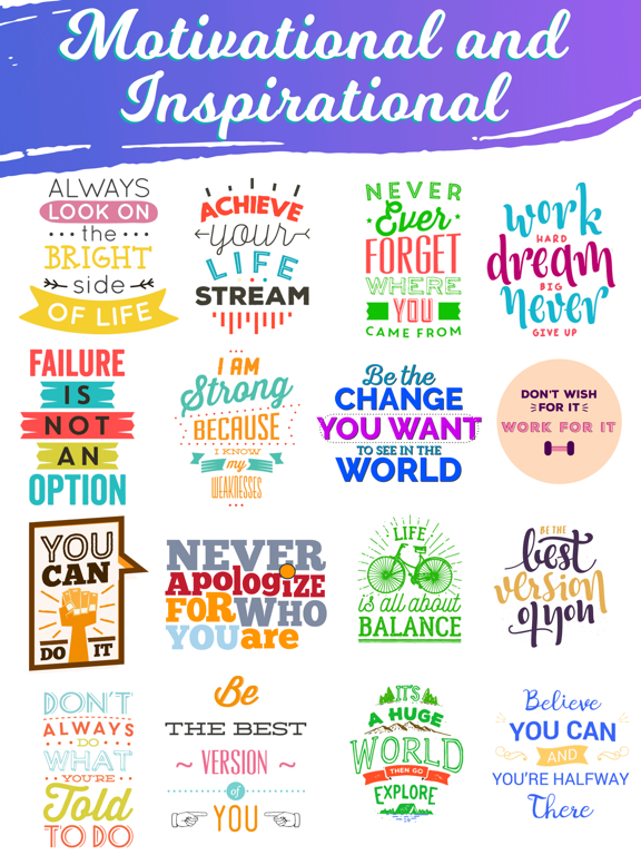 Screenshot #6 pour Quotes: Motivational Stickers