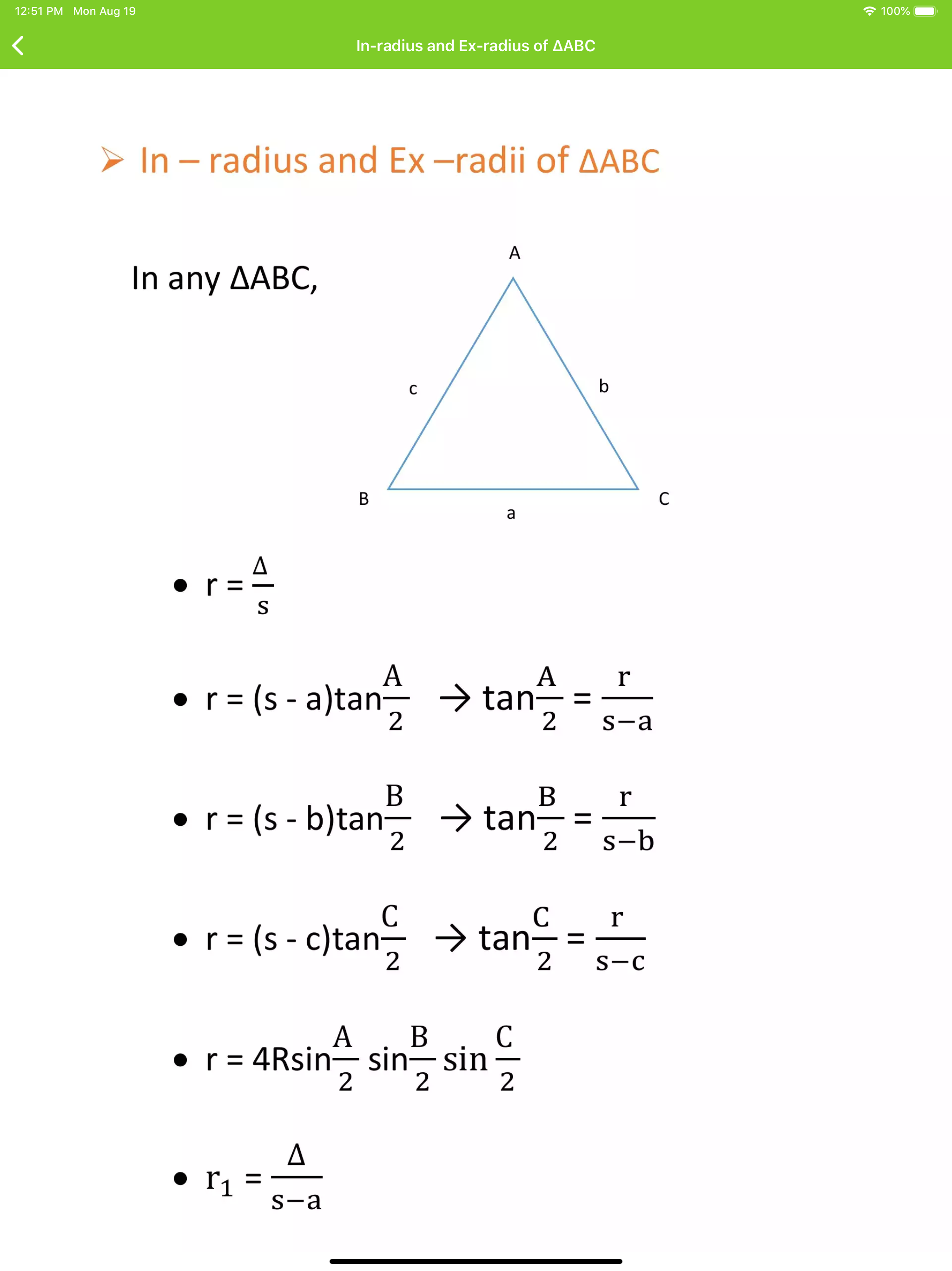 Trigonometry Formulas
