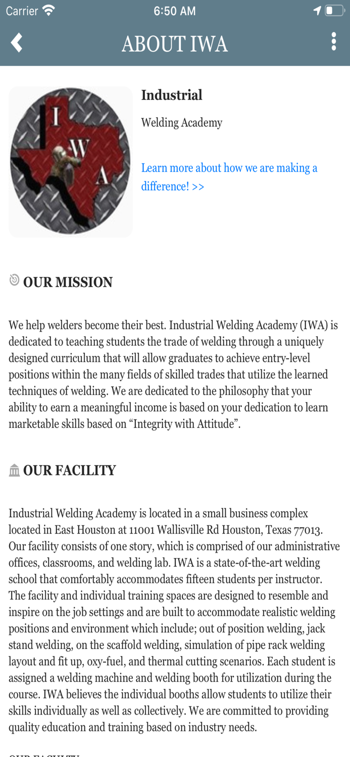 Industrial Welding Academy .