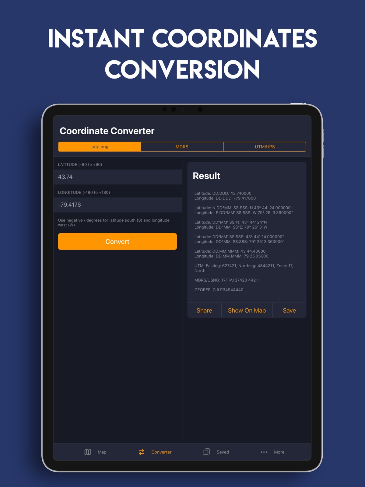 GPS Coordinates Converter App ipad screenshot 3