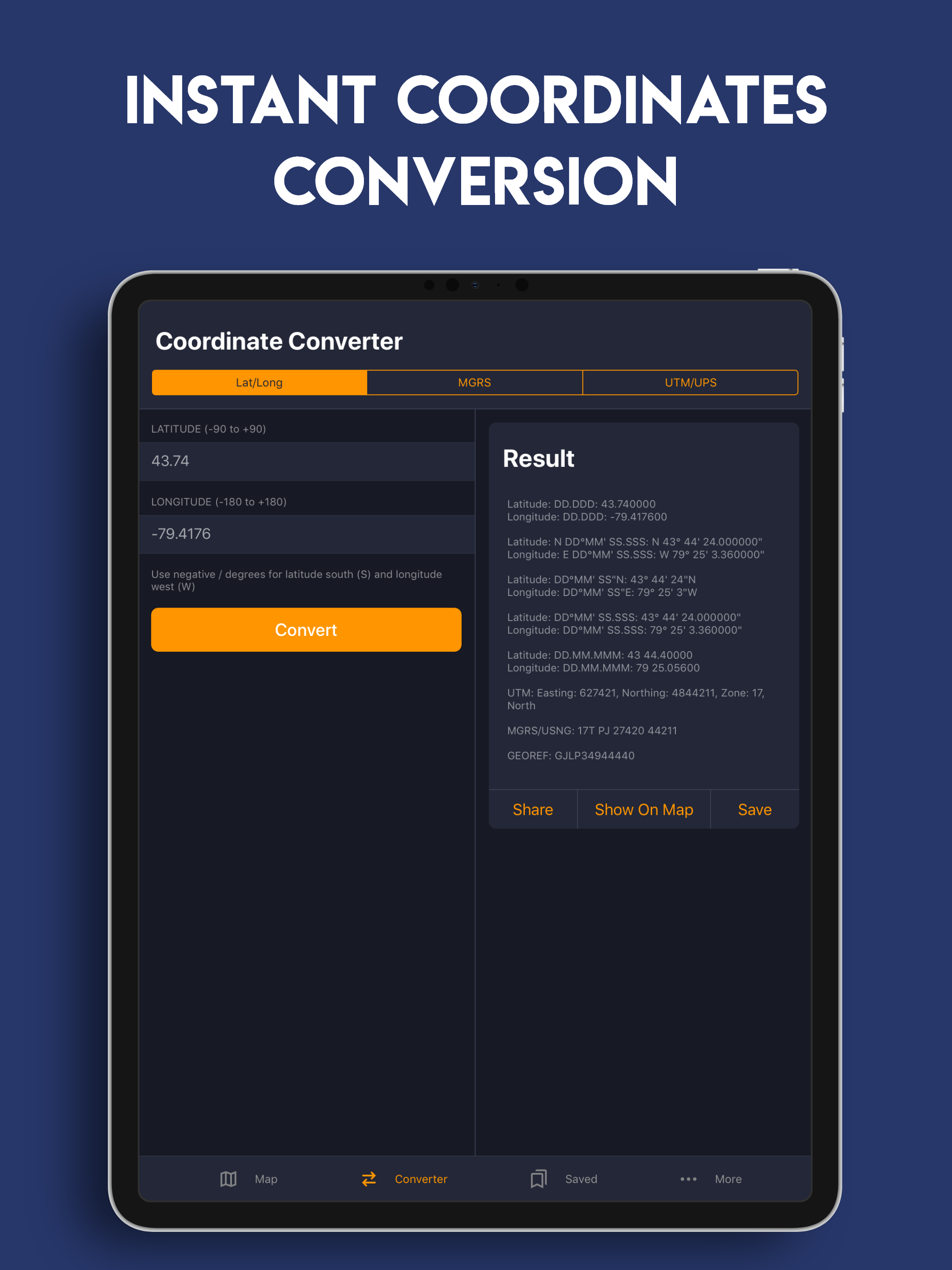 GPS Coordinates Converter App