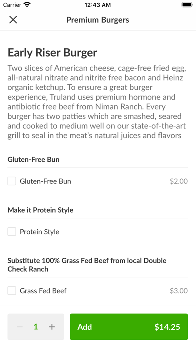 Truland Burgers & Greens Screenshot 3 - AppWisp.com Truland Burgers & Greens Screenshot 3 - AppWisp.com