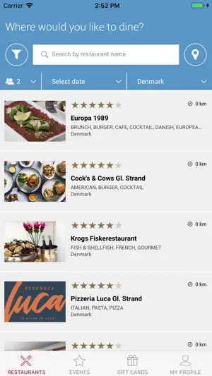 DinnerBooking screenshot 1