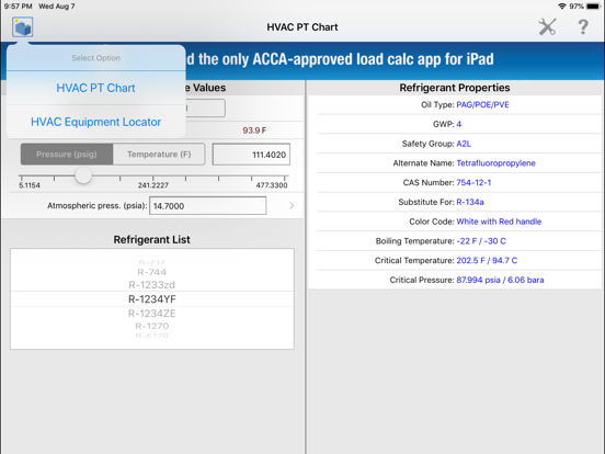 HVAC PT Chart iPad screenshot 9 - Productivity app