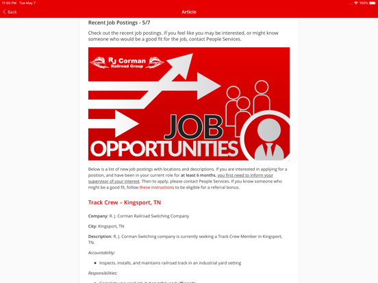 R. J. Corman Mainline iPad screenshot