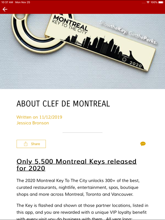 MONTREAL KEYS iPad screenshot 3 - Lifestyle app