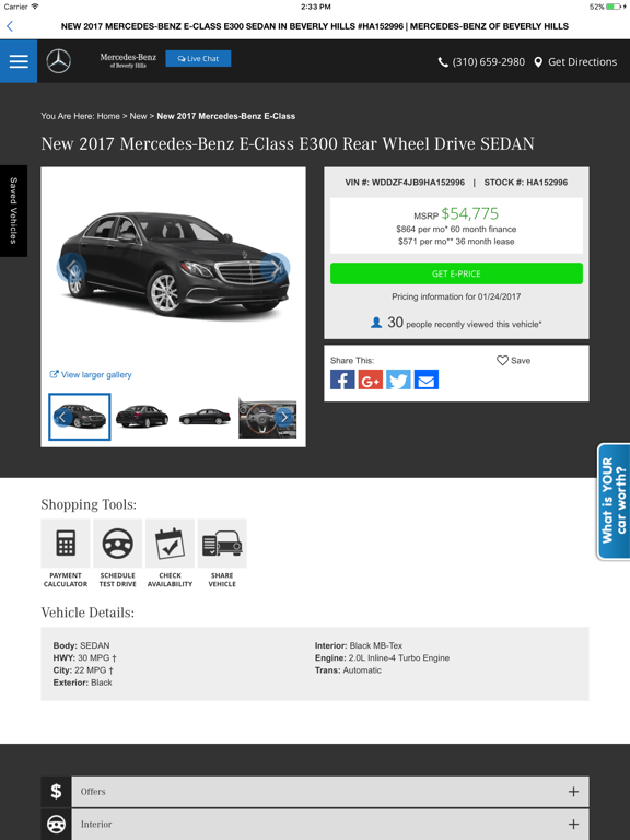 Mercedes-Benz of Beverly Hills iPad screenshot 4 - Shopping app