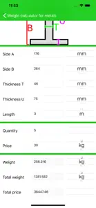 Weight calculator for metals screenshot #3 for iPhone