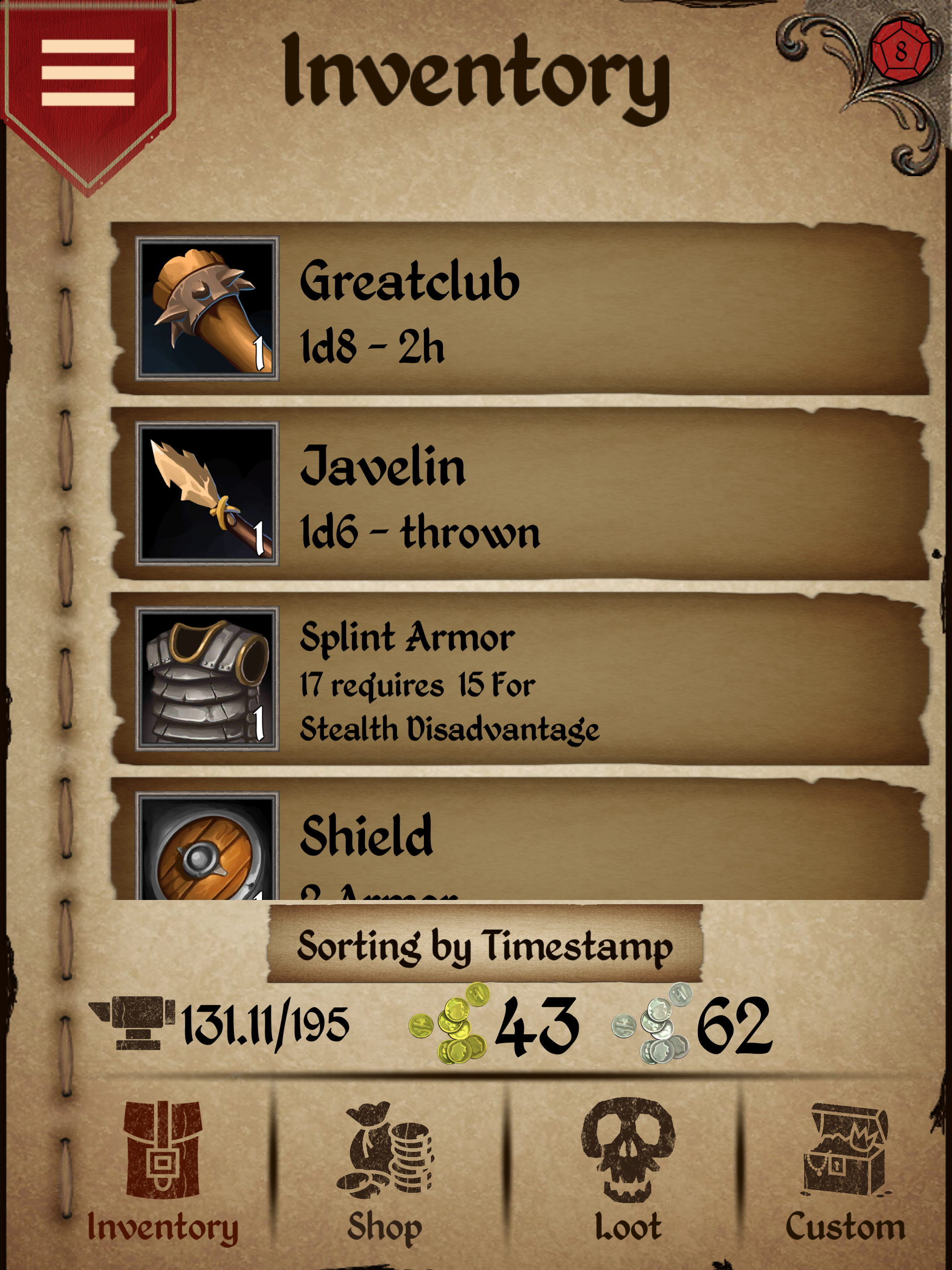 Character Sheet screenshot 10