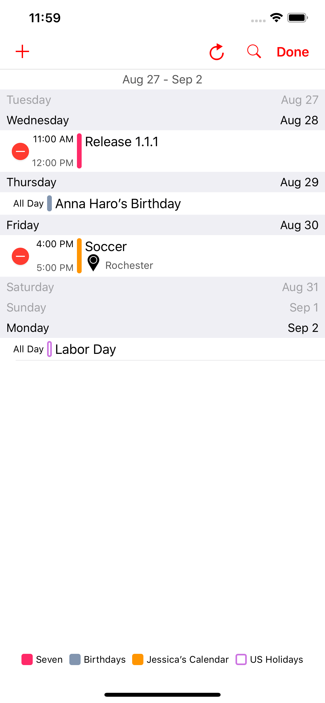 Seven Calendar
