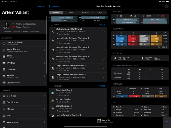 Neocom II for EVE Online iPad screenshot 5 - Games app