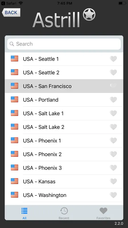 Astrill VPN Client screenshot 3 of 4