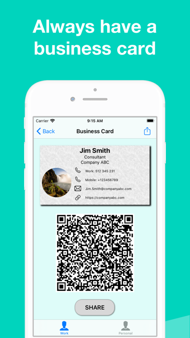 Electronic Business Card Screenshot