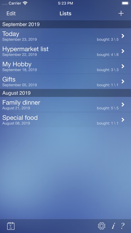 Just Buy! shopping list