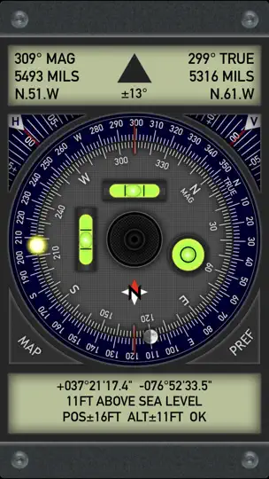 Capture d'écran de Pro Compass sur iPhone 8
