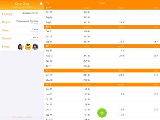 Baby Log iPad screenshot 5 - Medical app