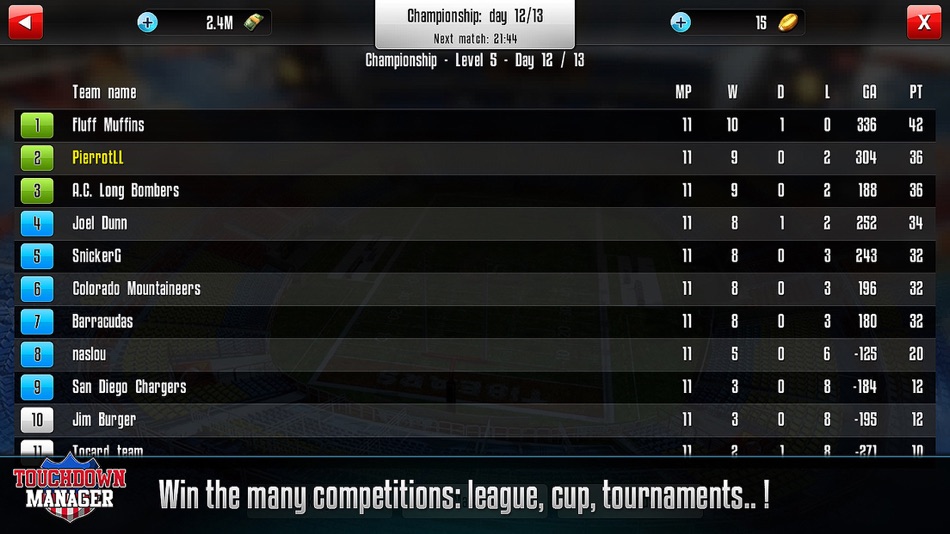 #5. Touchdown Manager (iOS) 由: Sweet Nitro SL