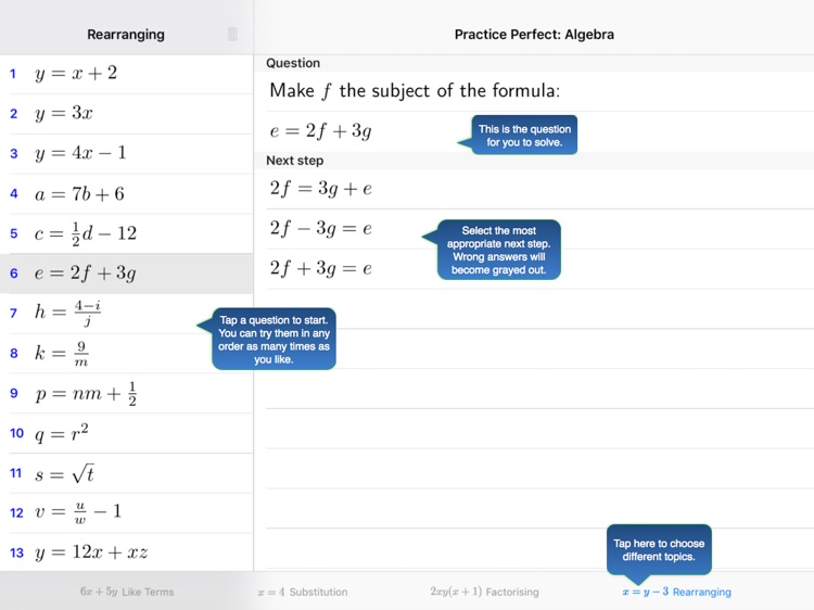 Practice Perfect Algebra