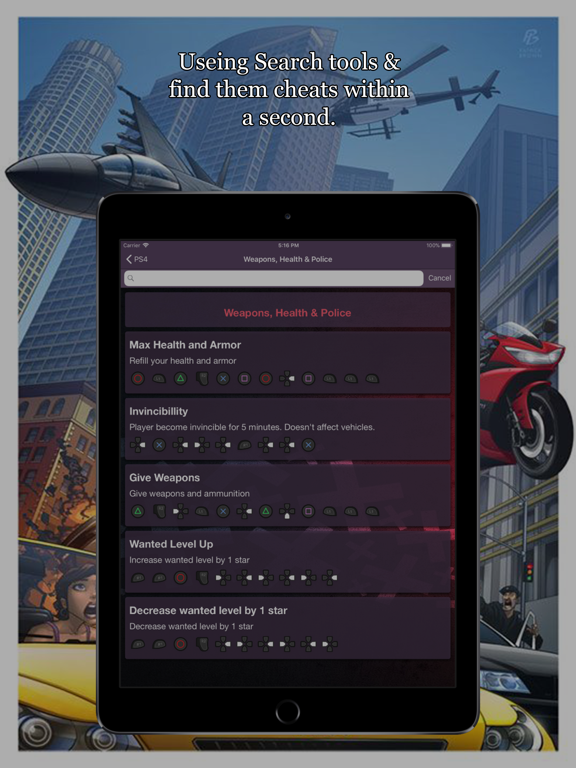 All Cheat Codes for GTA 5 iPad screenshot 4 - Utilities app