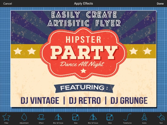 Party Flyer Creator iPad app afbeelding 4