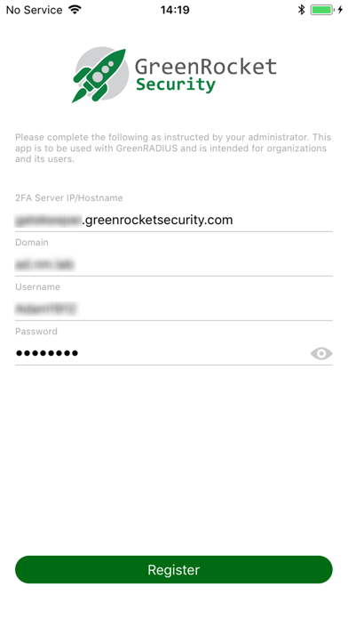Green Rocket 2FA iPhone screenshot 3 - Business app