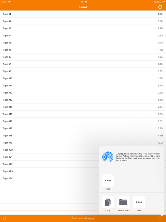 Screenshot #6 pour Growl - Tiger Sounds
