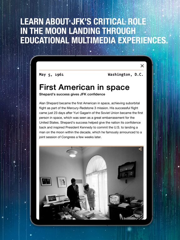 JFK Moonshot iPad screenshot 4 - Entertainment app