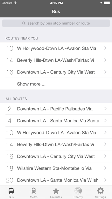 LA Metro and Bus Screenshot