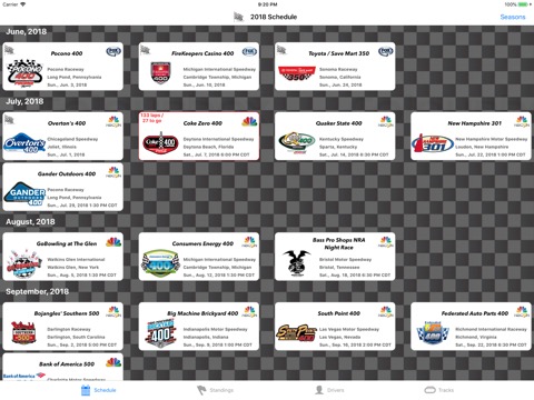 Racing Schedule for NASCARのおすすめ画像1