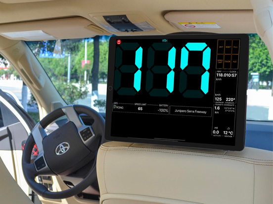 GPS Speedmeter mph kmh iPad screenshot 9 - Navigation app