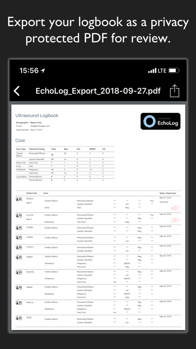 EchoLog - Ultrasound Logbook Screenshot