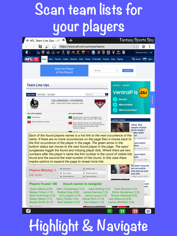 Screenshot #4 pour Fantasy Sports Spy