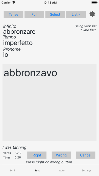 Verbi - Italian Verb Trainer Screenshot