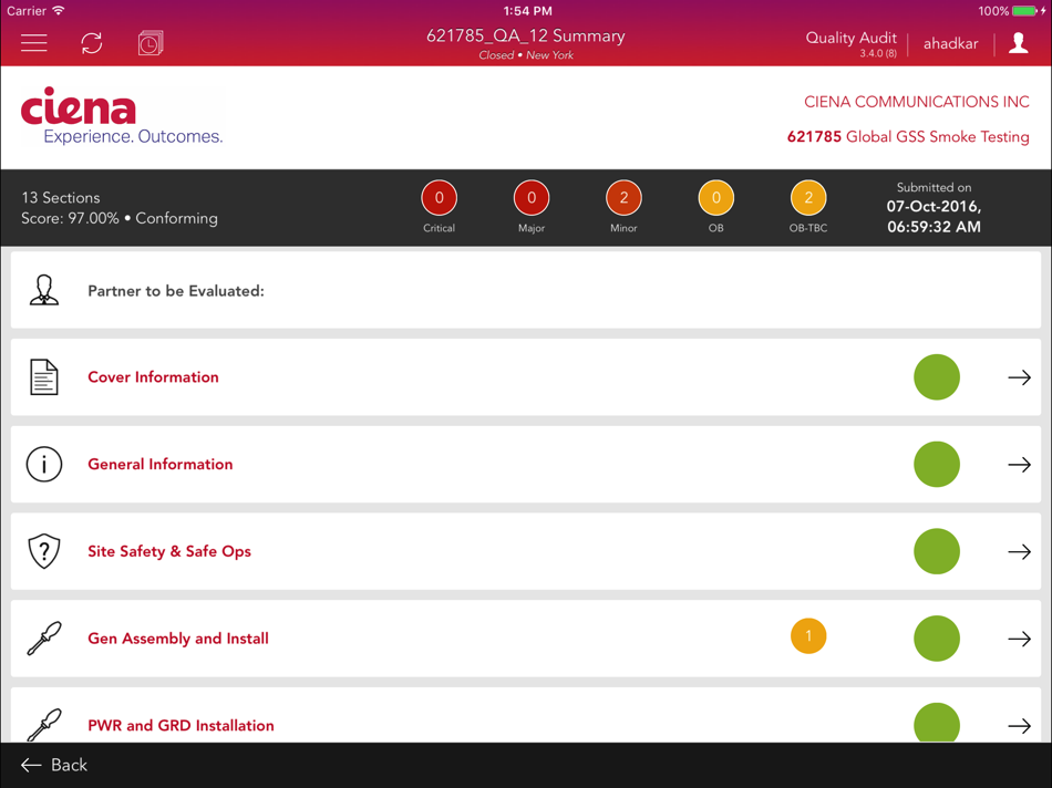#5. GSS Quality Audit (iOS) 由: Ciena