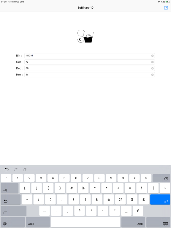 SuBinary 10 iPad screenshot 4 - Utilities app