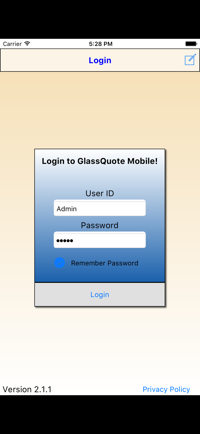GlassQuote Mobile