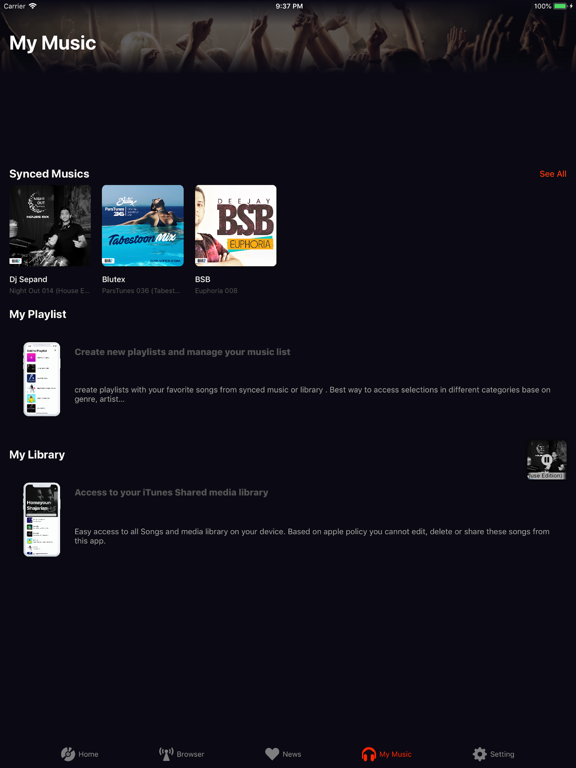 PMB Player iPad screenshot 4 - Music app
